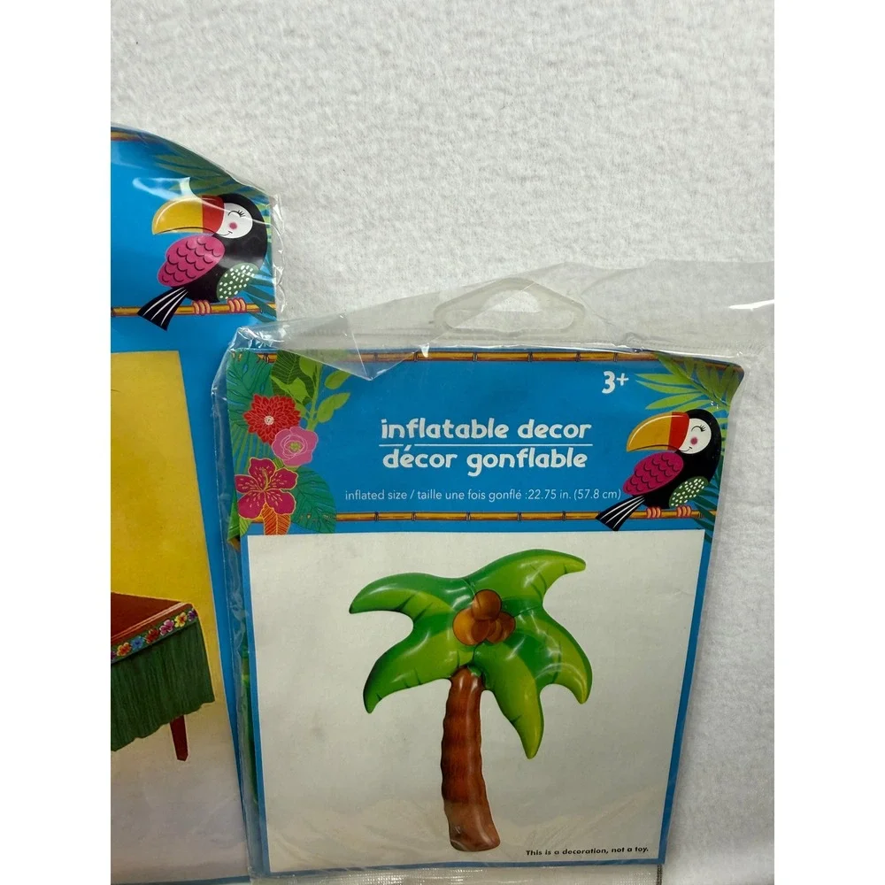Tropical Luau Party Supplies Set 48 Plates 72 Napkins Fringe Inflatable Decor